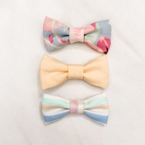 Handmade Fabric Mini Bow Clips
